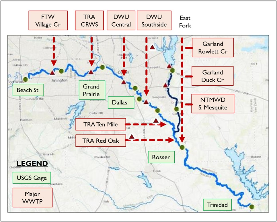 Major Wastewater Treatment Plants in the Upper Trinity River